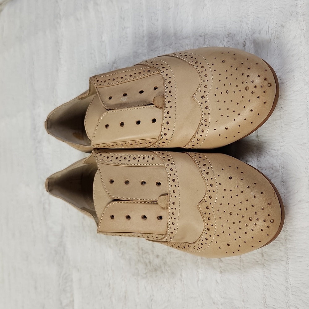 Steve Madden "Trouser" Oxford Laceless Shoes Tan Size 7